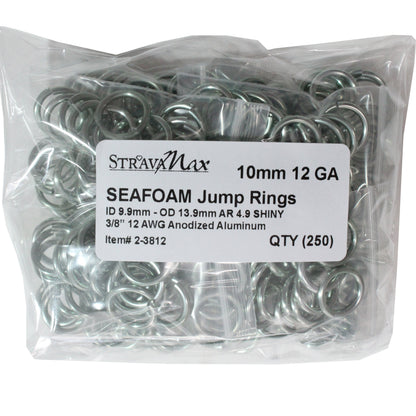 SHINY SEAFOAM GREEN 10mm 12 GA Jump Rings / 250 Pack