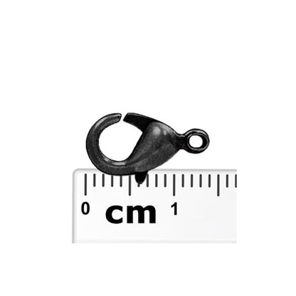 14mm Lobster Clasp / 10 Pack / plated zinc with a black finish