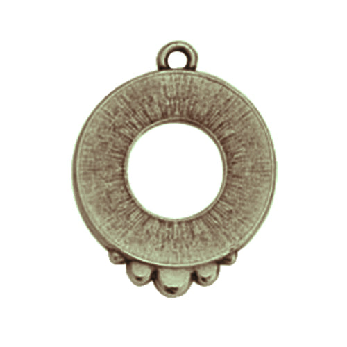 TierraCast Blossom Pendant / 26 x 20mm / pewter with brass oxide finish