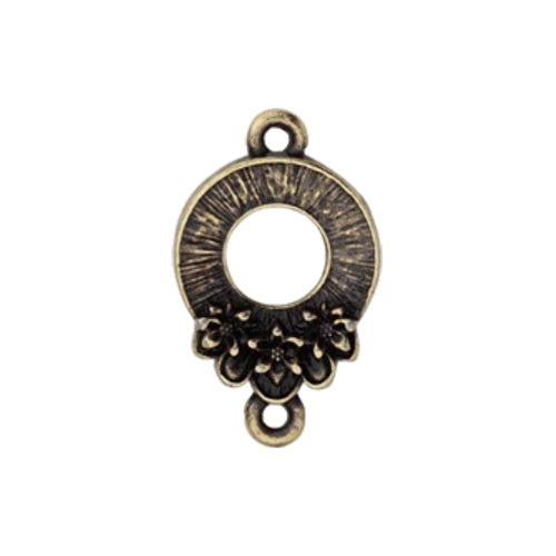TierraCast Blossom Link / 21 x 13mm / pewter with brass oxide finish
