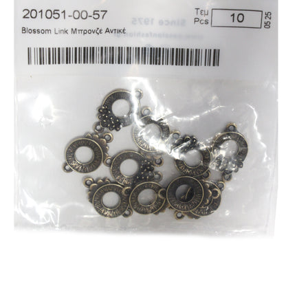 TierraCast Blossom Link / 21 x 13mm / pewter with brass oxide finish