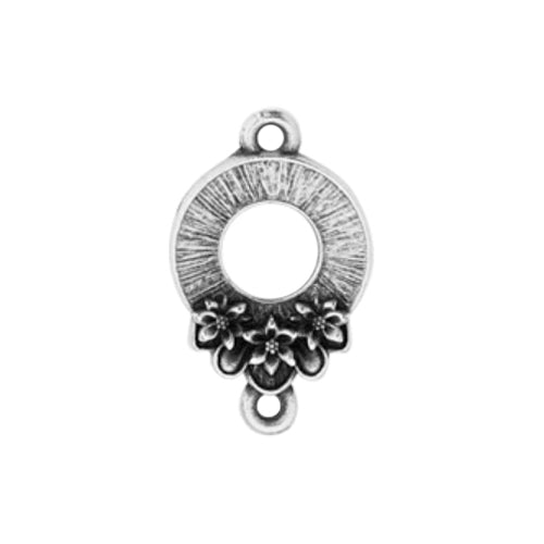 TierraCast Blossom Link / 21 x 13mm / pewter with antique silver finish