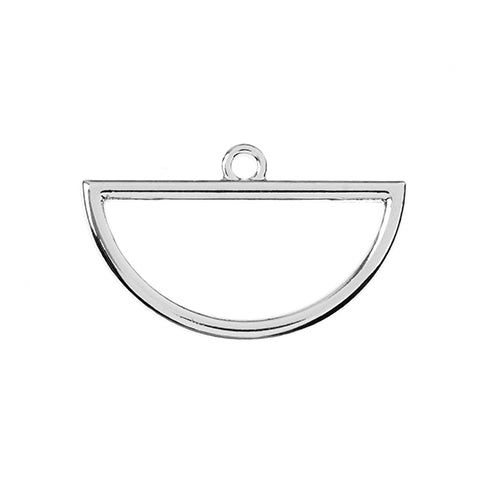 18 × 30 mm Silver Half-Circle Pendant 