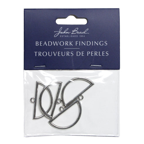 18 × 30 mm Silver Half-Circle Pendant – Pack of 4