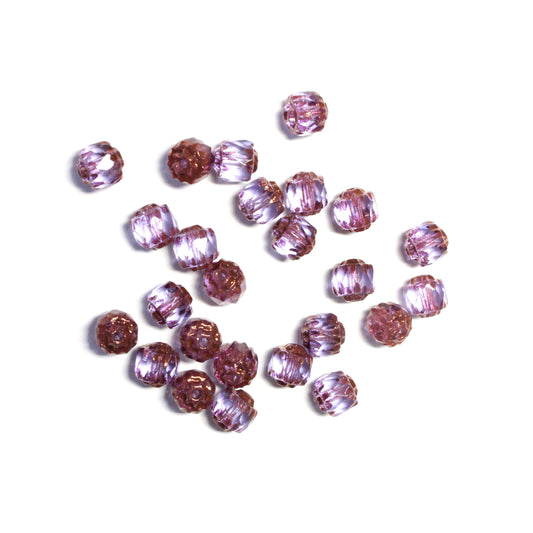 6mm Alexandrite Lantern Beads / Gold Coated Ends / 25 bead pack