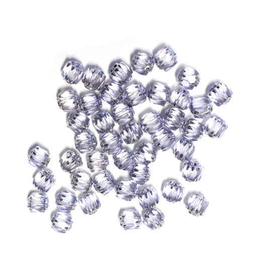 6mm Alexandrite Lantern Beads / Silver Coated Ends / 45 Bead Pack