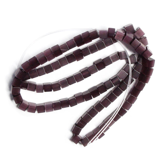 PURPLE 4mm Cube Fiber Optic Beads