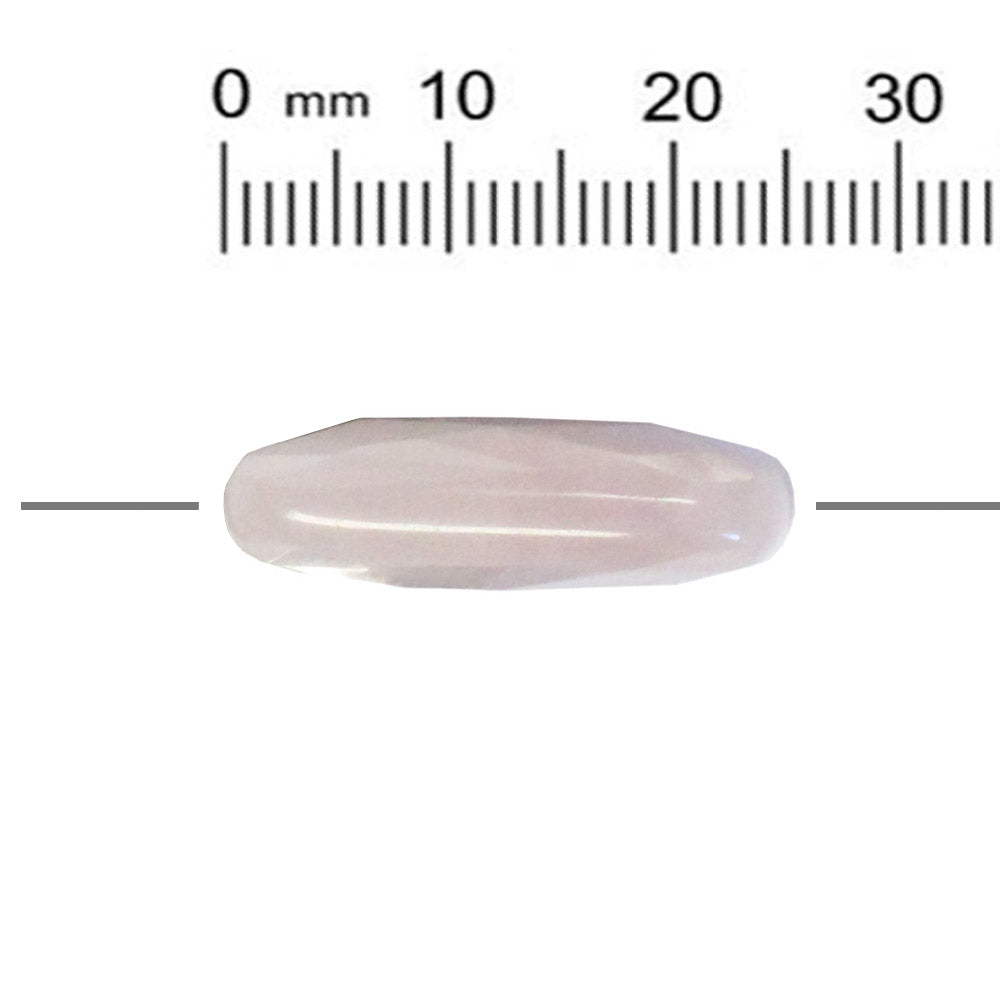 Rose Quartz Rectangle Faceted Beads / 6 Bead Strand / 25x18x8mm