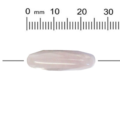 Rose Quartz Rectangle Faceted Beads / 6 Bead Strand / 25x18x8mm