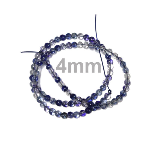 4mm Blueberry Quartz / 16" Strand / man-made / smooth round stone beads