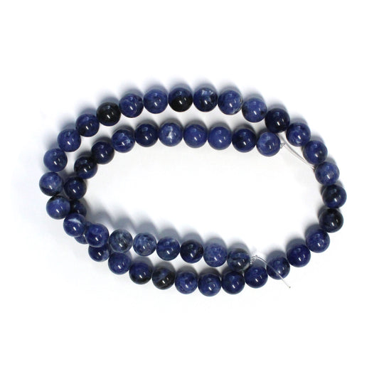 8mm Blue Sodalite / 16" Strand / natural / smooth round stone beads