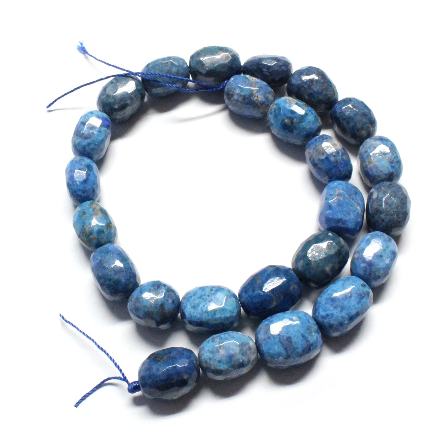 Blue Lapis Faceted Large Nugget Beads / 15 x 12mm / 15" Strand