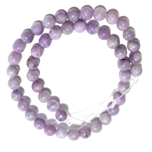 LEPIDOLITE Beads – 8mm Round / 15" Strand