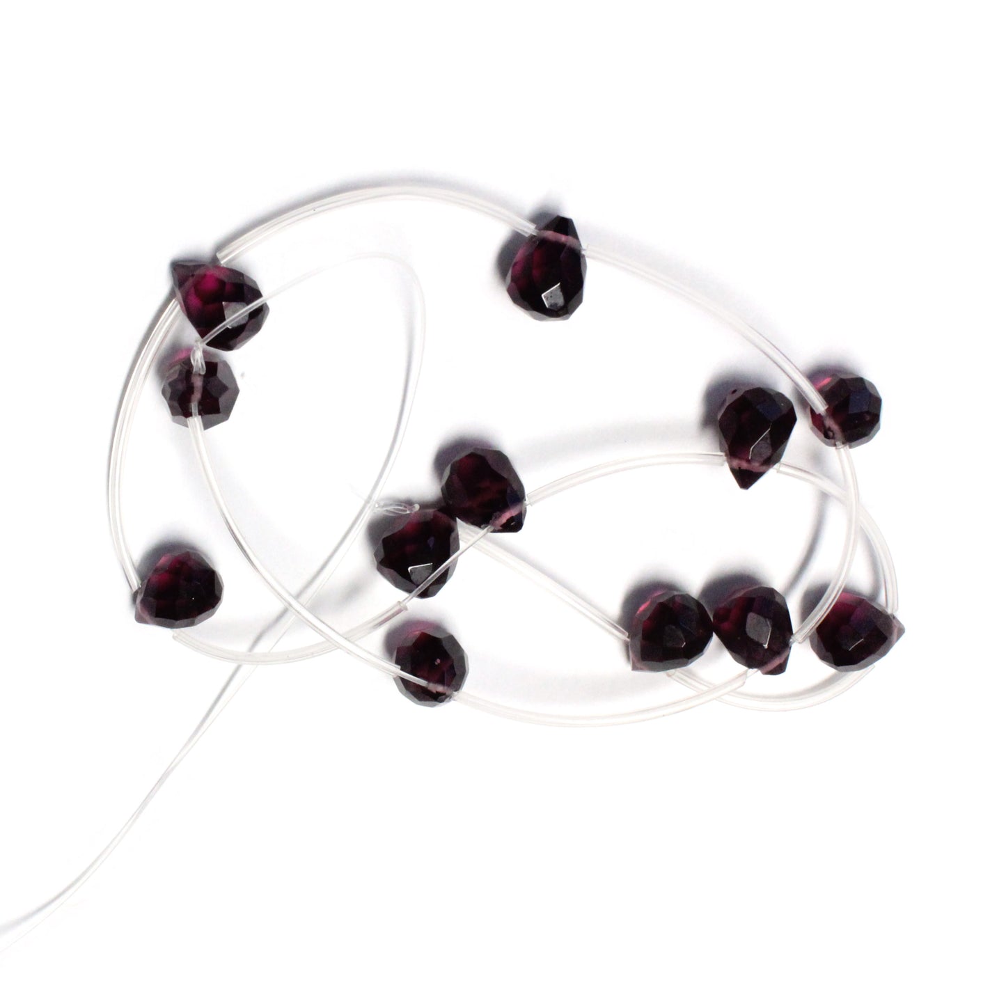 Purple Amethyst Faceted Teardrops / 12 Bead Strand / 12x10mm / man-made translucent stone