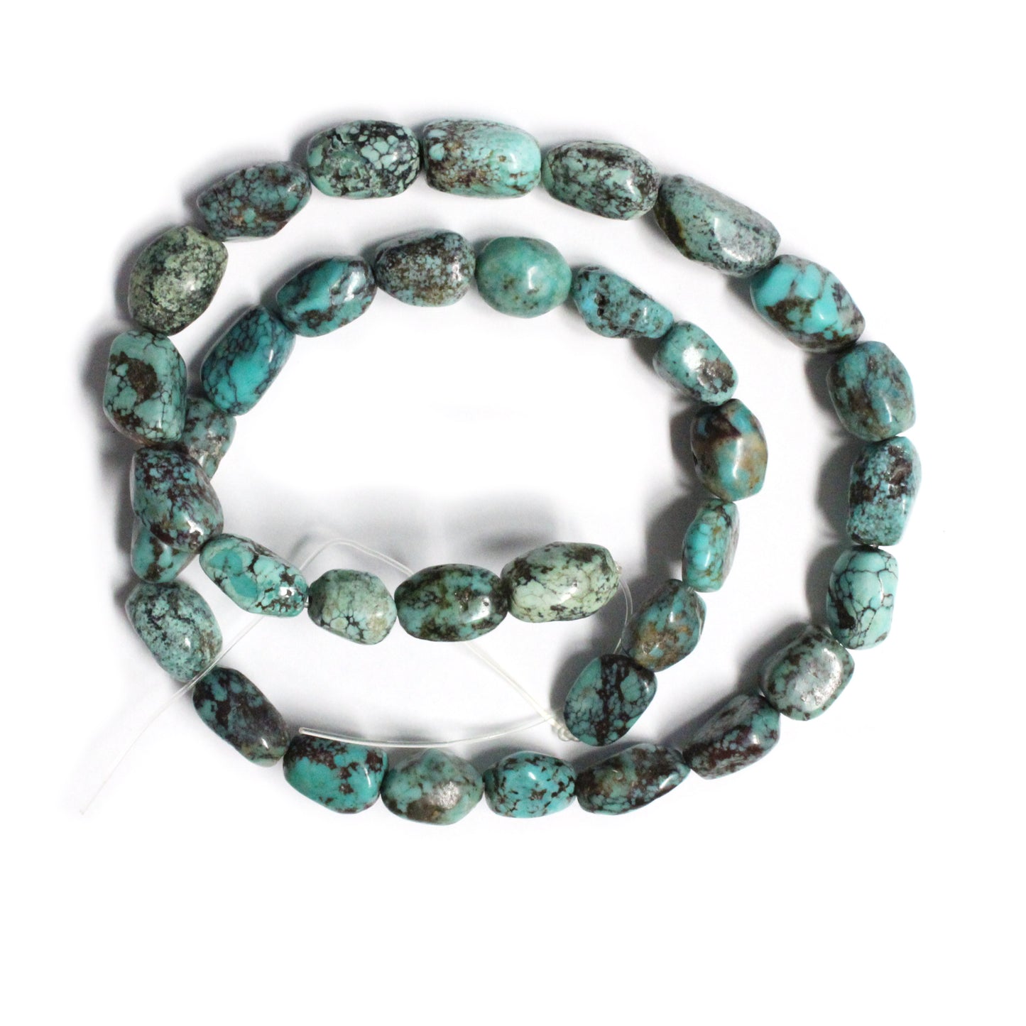 Kingman Turquoise Nugget Beads – 16″ Strand, 7–12 mm Natural Gemstone Beads for Jewelry Making