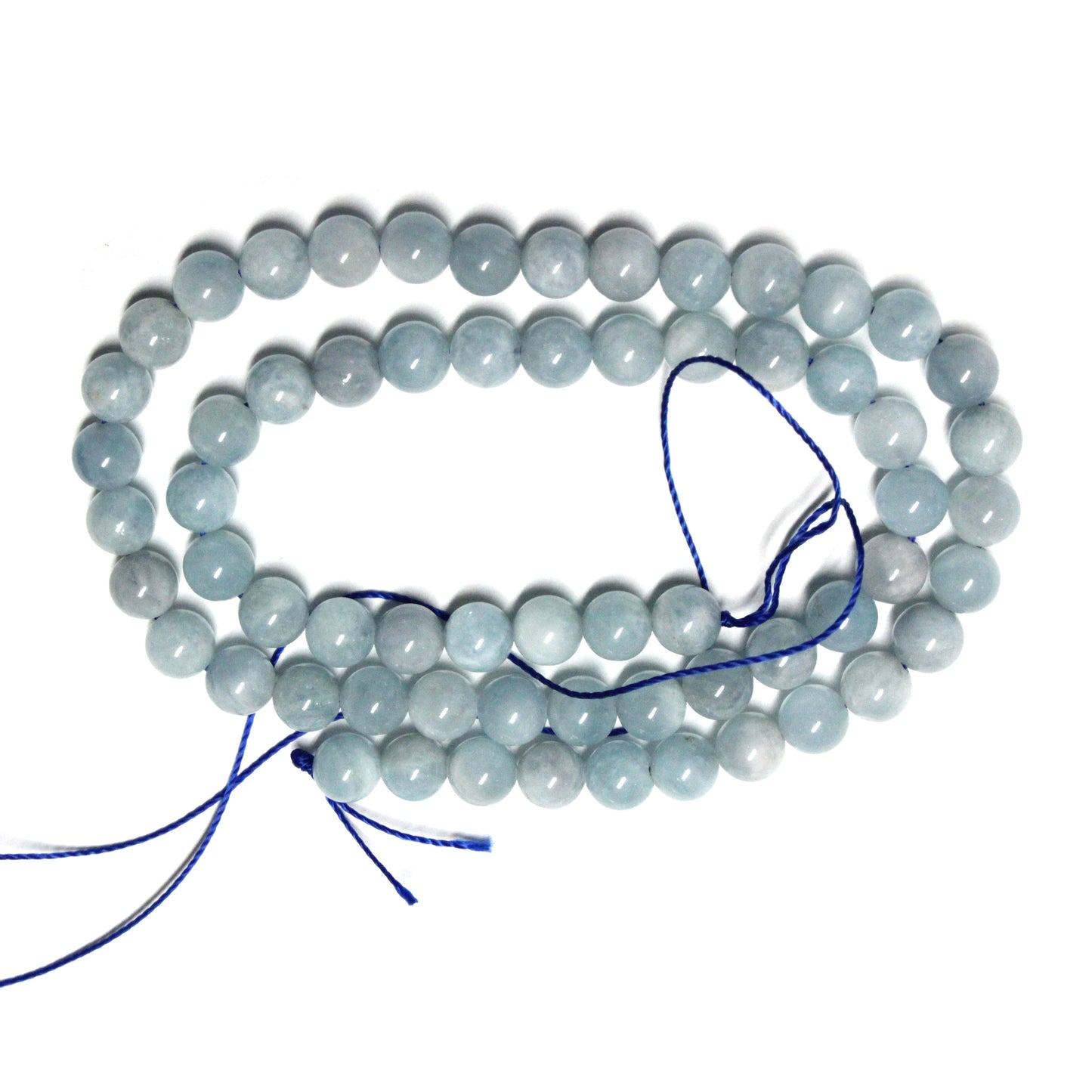 6.5mm Aquamarine Round Beads / 15" Strand