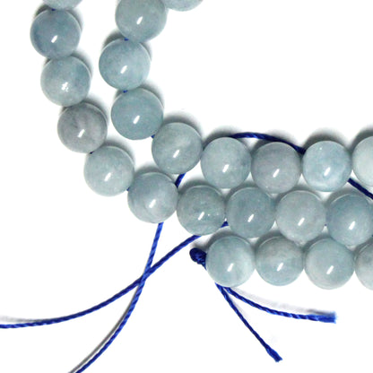 6.5mm Aquamarine Round Beads / 15" Strand