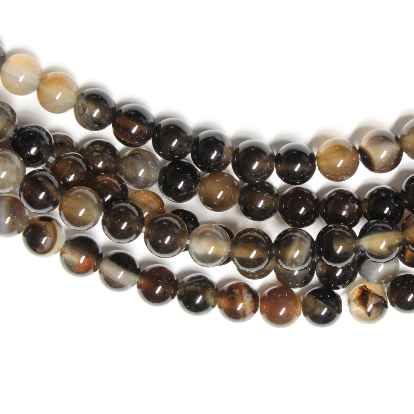 6mm Sardonyx / 15" Strand / amber color / smooth round beads