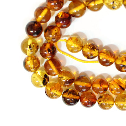 6mm Baltic Amber Round Beads / natural / 15" Strand