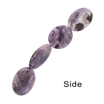 Dog Teeth Amethyst Oval Beads / 4 Bead Strand / 40mmx30x8mm / smooth polished natural stone focal bead