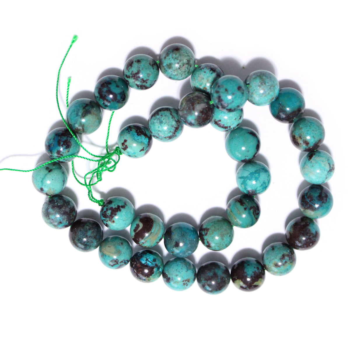 AFRICAN TURQUOISE Beads – 12mm Round / 16" Strand / smooth glossy natural stone beads