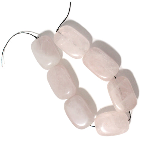 Rose Quartz Jumbo Nugget Beads / 7 Bead Strand / 35x25x16mm / smooth polished natural stone focal beads