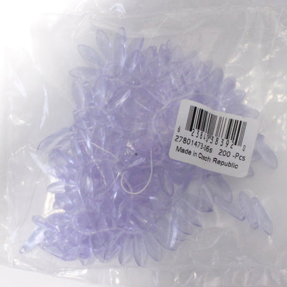 LIGHT PURPLE CLEAR Dagger Beads / 25 Pack / 15 x 6mm Czech glass jewelry beads