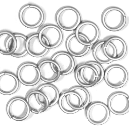 MATTE SILVER 10mm 12 GA Jump Rings