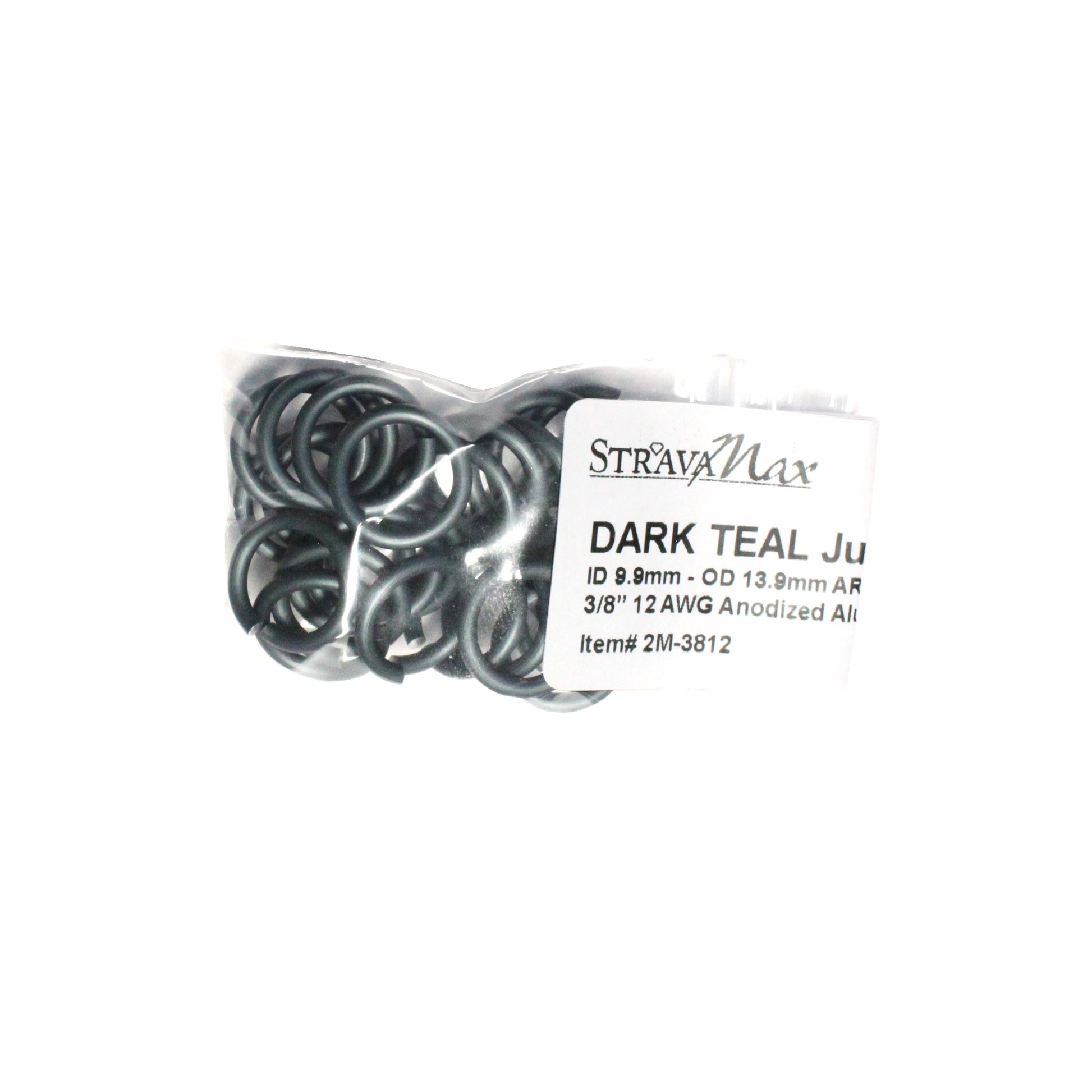 MATTE DARK TEAL 10mm 12 GA Jump Rings / sawcut round open anodized aluminum / 25 Pack