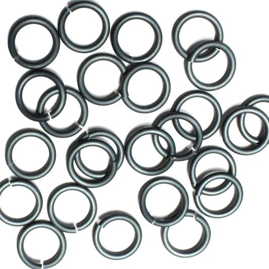 MATTE DARK TEAL 10mm 12 GA Jump Rings / sawcut round open anodized aluminum / for chainmail jewelry