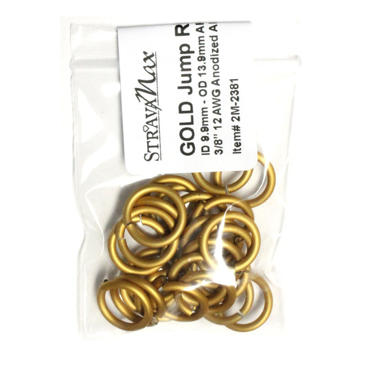25 Pack - 10mm MATTE GOLD Aluminum Jump Rings