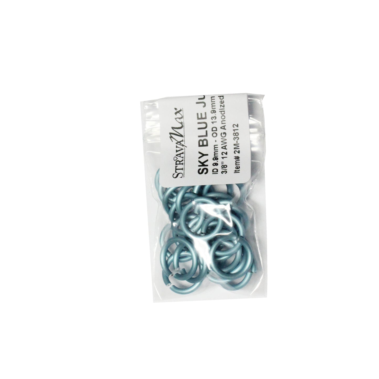 MATTE SKY BLUE 10mm 12 GA Jump Rings / 25 Pack