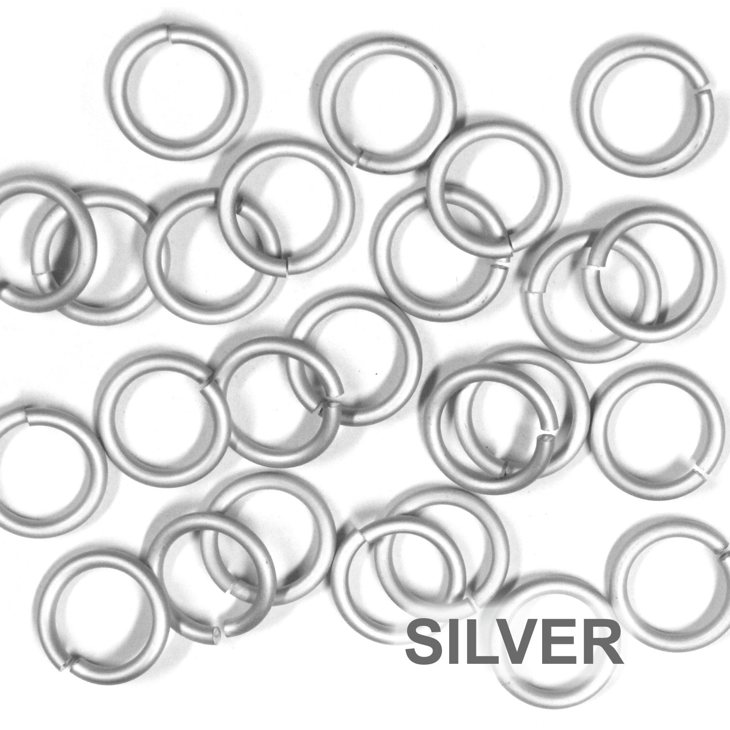 MATTE SILVER 10mm 12 GA Jump Rings