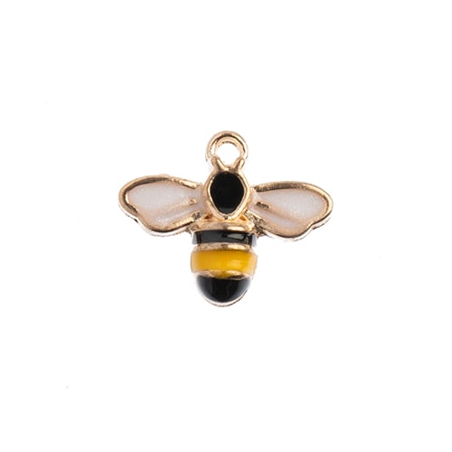 15mm Enameled Bumble Bee Charms