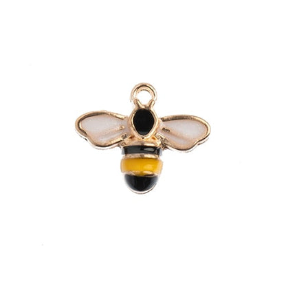 15mm Enameled Bumble Bee Charms
