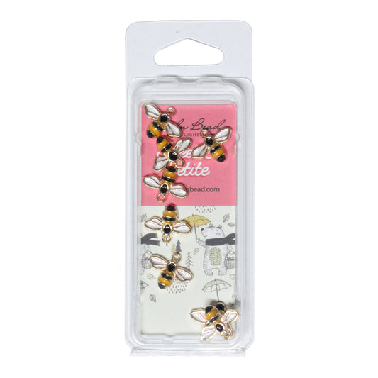 15mm Enameled Bumble Bee Charms – Pack of 8
