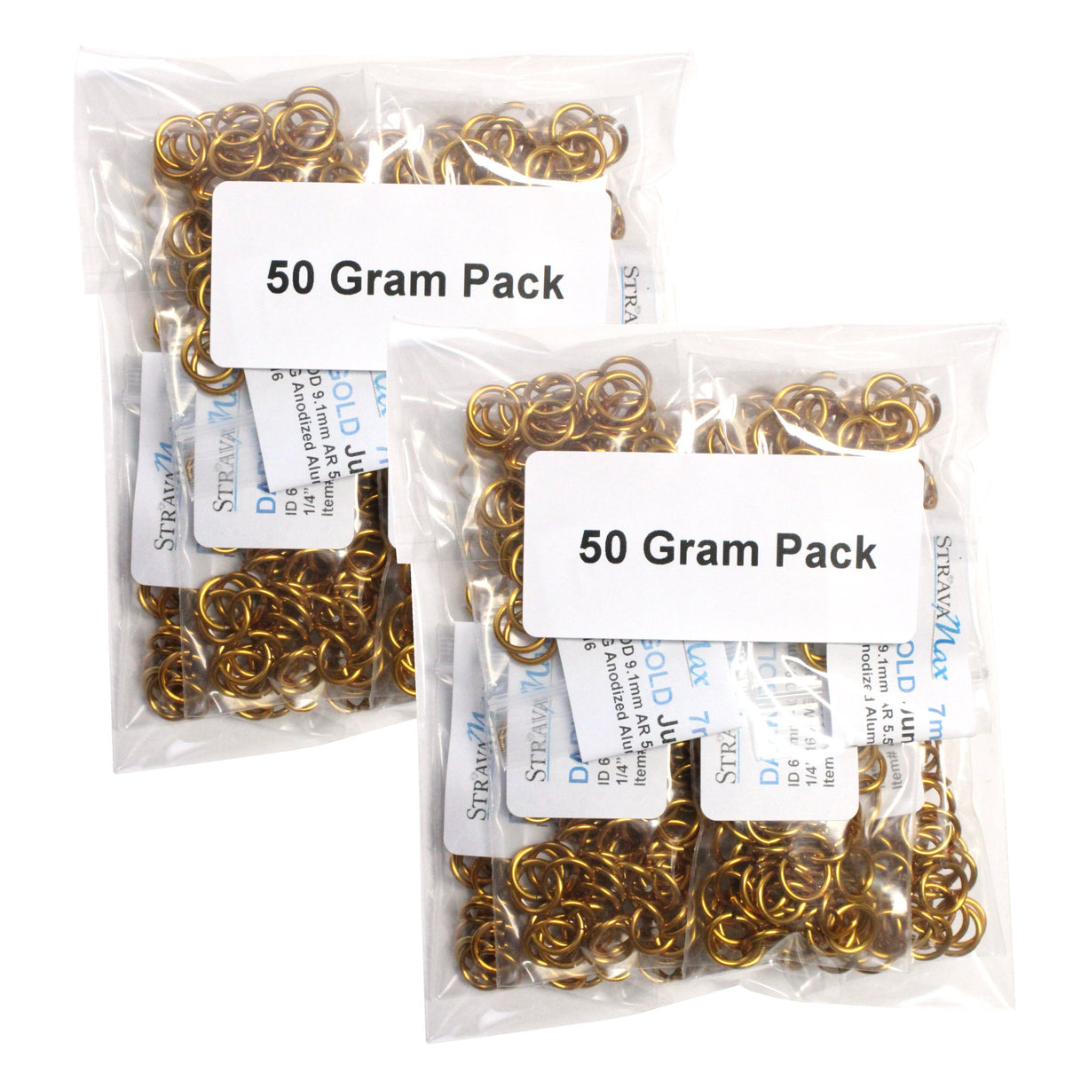 SHINY DARK GOLD 7mm 16 GA AWG Jump Rings / sawcut round open anodized aluminum / 100 Gram Pack