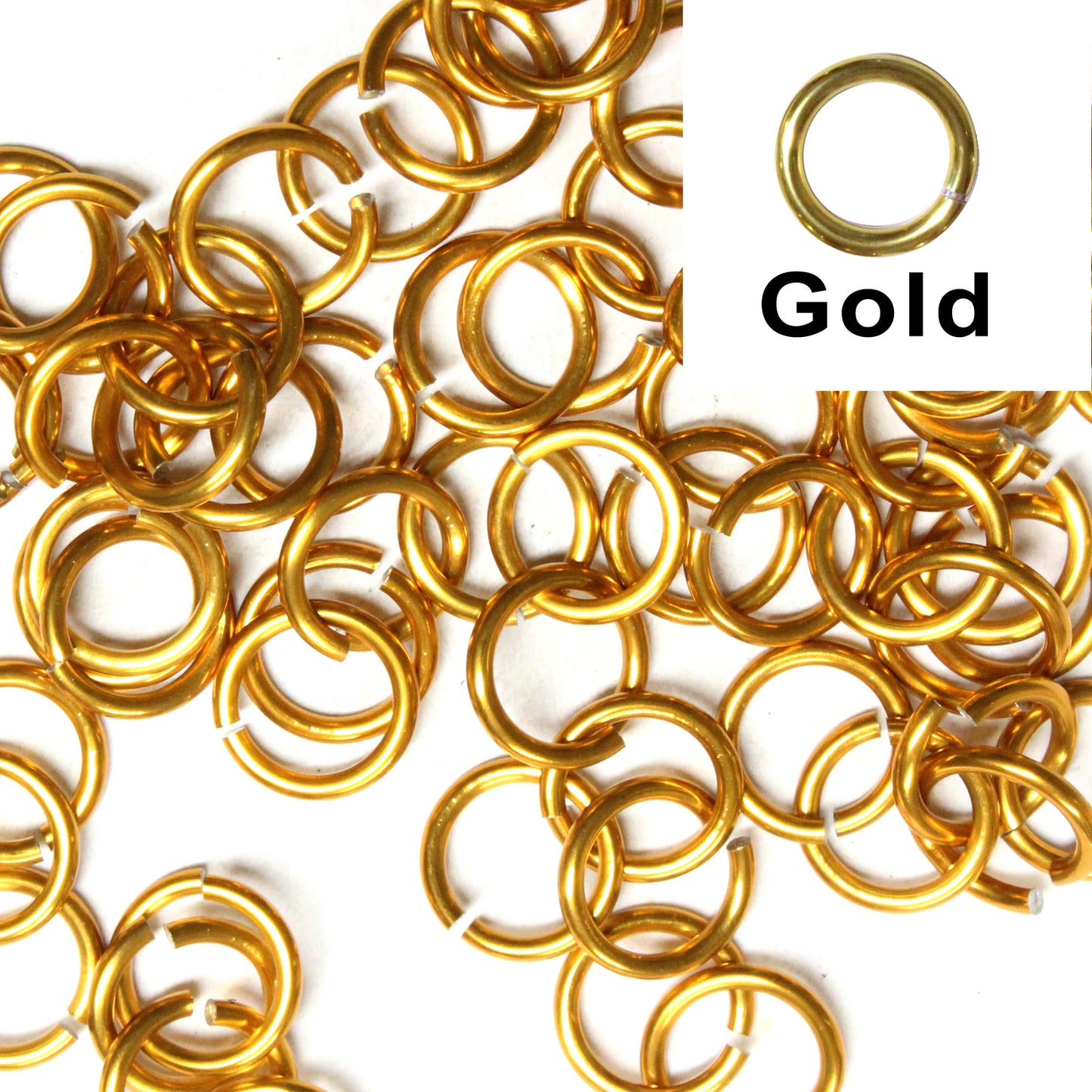 SHINY DARK GOLD 7mm 16 GA AWG Jump Rings