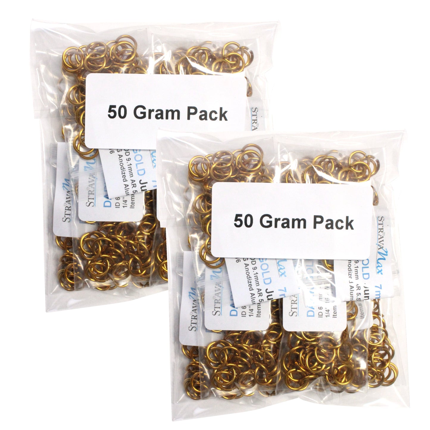 SHINY DARK GOLD 7mm 16 GA AWG Jump Rings / 100 Gram Pack / sawcut round open anodized aluminum / for chainmail jewelry