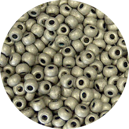 6/0 METALLIC MATTE TERRA ANTIQUED SILVER Czech Glass Seed Beads / sold in 1 ounce packs