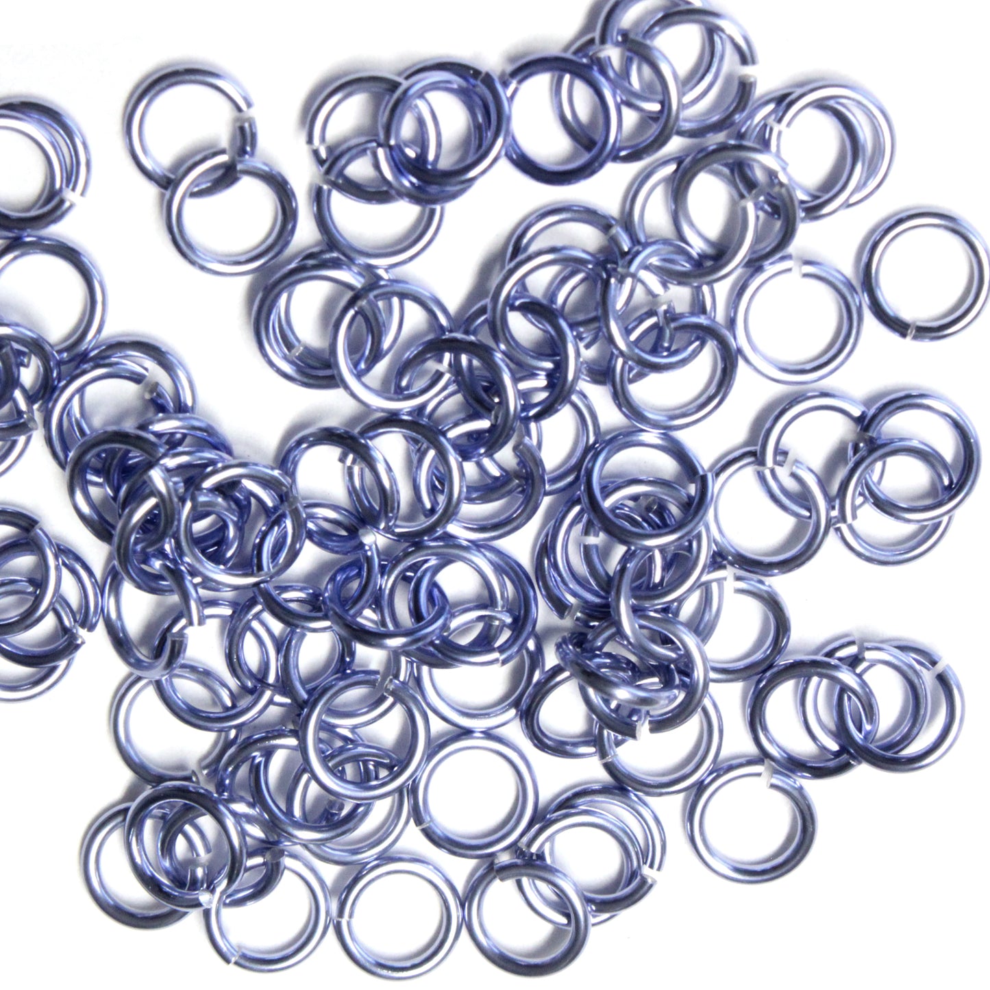 SHINY LIGHT BLUE PURPLE 4mm 18 GA AWG Jump Rings
