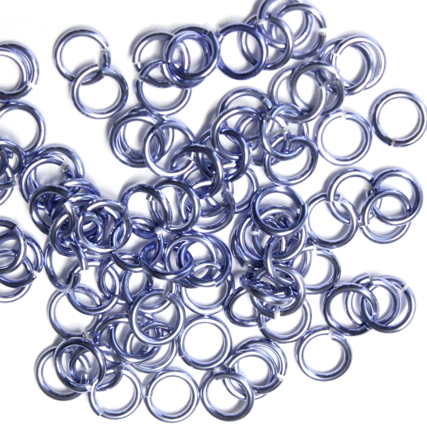SHINY LIGHT BLUE PURPLE 4mm 18 GA AWG Jump Rings