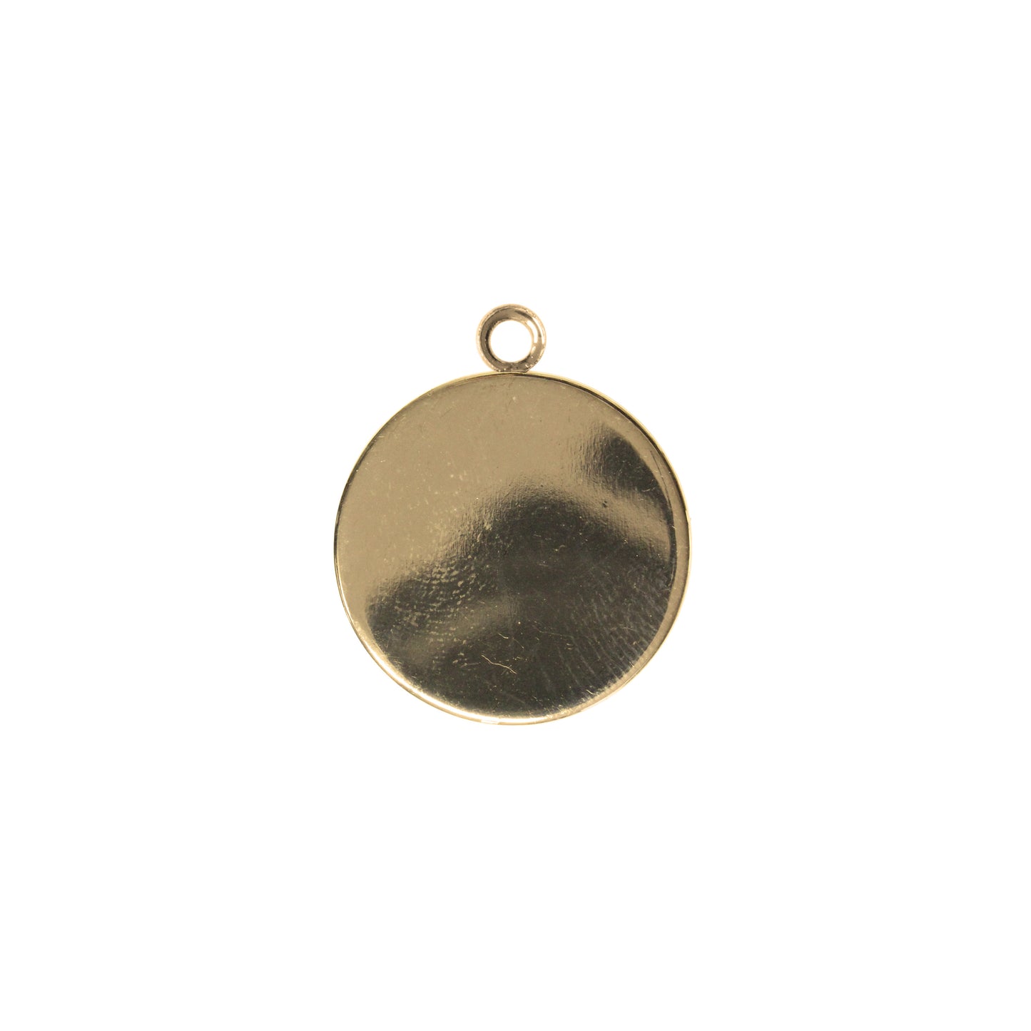 Plain Round Bezel Charm / 14mm ID / bright gold finish / plated zinc alloy