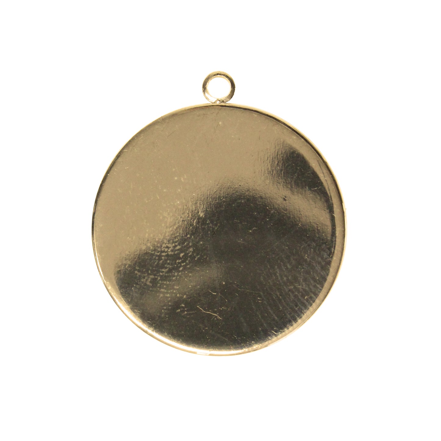 Plain Round Bezel Charm / 25mm ID / bright gold finish / plated zinc alloy