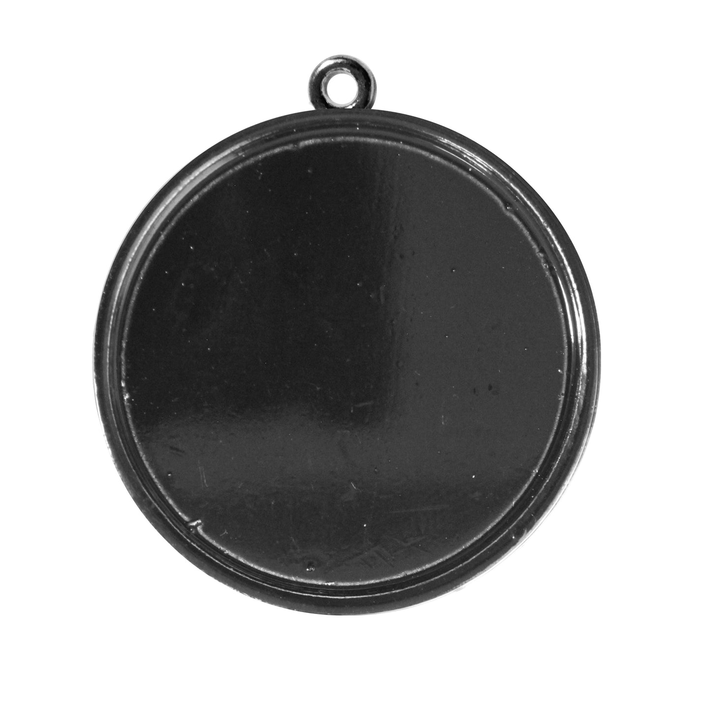 Radiant Round Bezel Charm / 30mm ID / black finish / plated zinc alloy