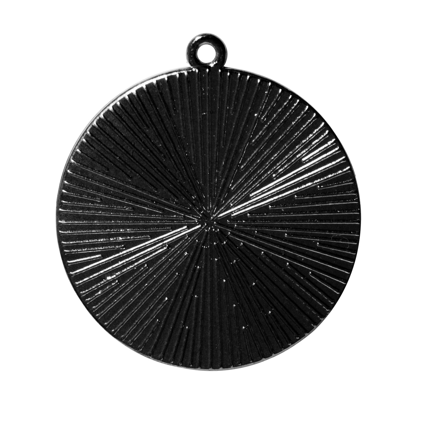 Radiant Round Bezel Charm / 30mm ID / black finish / plated zinc alloy