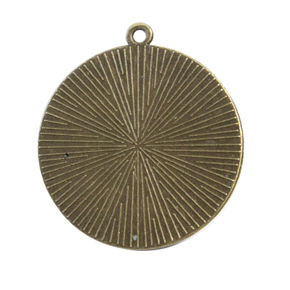 Radiant Round Bezel Charm / 30mm ID / antique bronze finish / plated zinc alloy