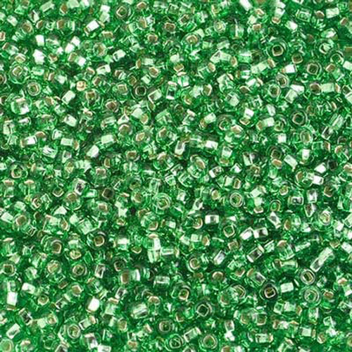 10/0 LIME GREEN SILVER LINED Seed Beads  / sold in 1 ounce packs /  Preciosa Czech Glass