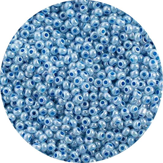 10/0 PEARLIZED PALE BLUE Czech Glass Seed Beads