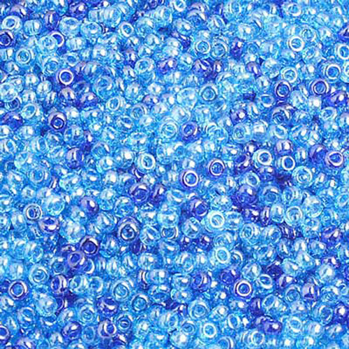 10/0 BLUE / AQUA LUSTER MIX Seed Beads  / sold in 1 ounce packs /  Preciosa Czech Glass